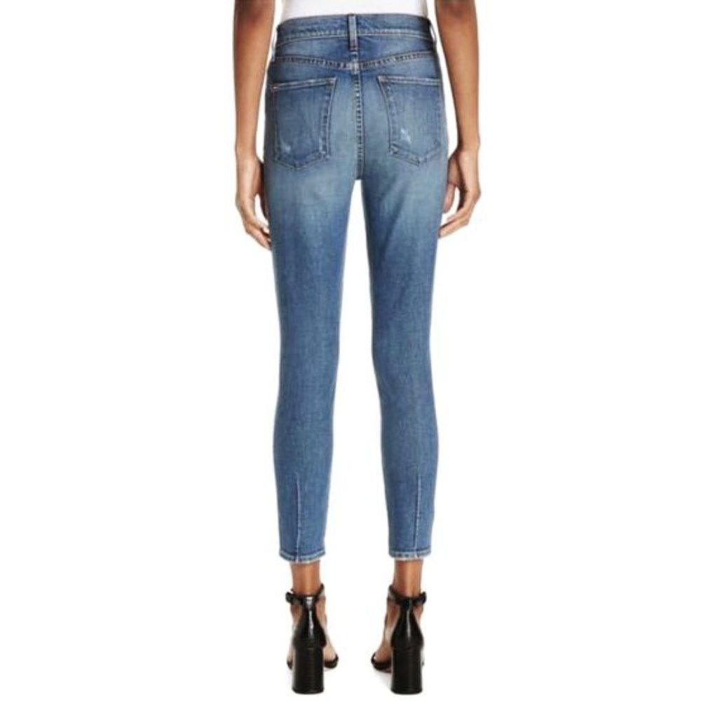 Alice + Olivia Good High Rise Exposed Button Fly Long Shot Hi-Waist Skinny Jeans - Picture 2 of 9